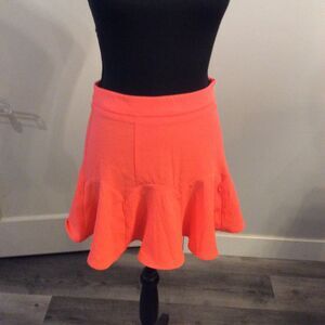New NWT Mustard Seed Medium M Neon Pink skater ruffled skirt